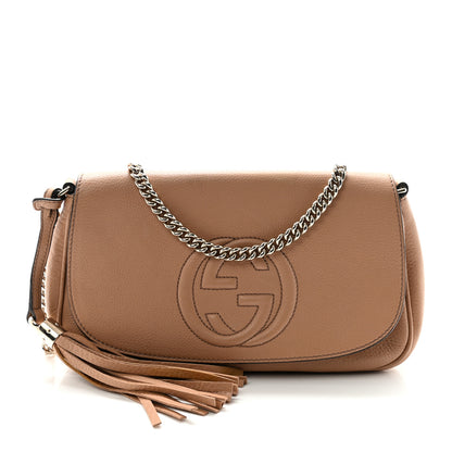 Gucci Pebbled Calfskin Medium Soho Flap Crossbody Camelia 1 of 10