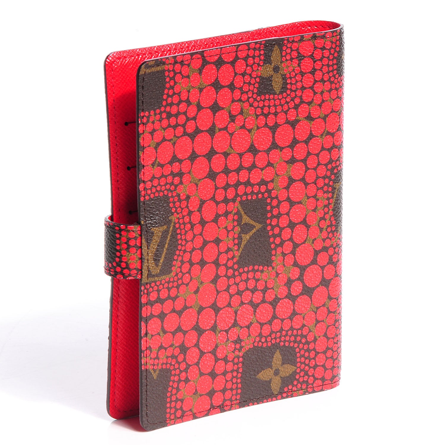 Louis Vuitton Monogram Kusama Town Small Ring Agenda Cover Red 3 of 8