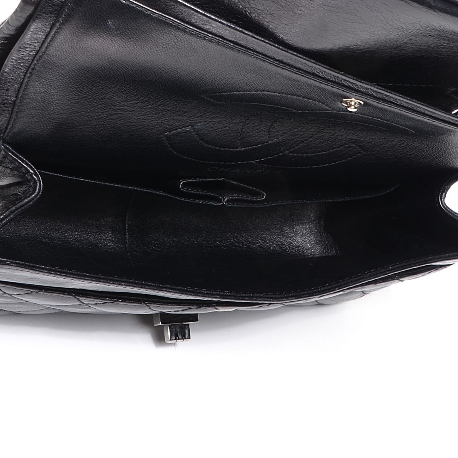 Chanel Aged Calfskin 2.55 Reissue 226 Flap Metallic Black 6 of 9