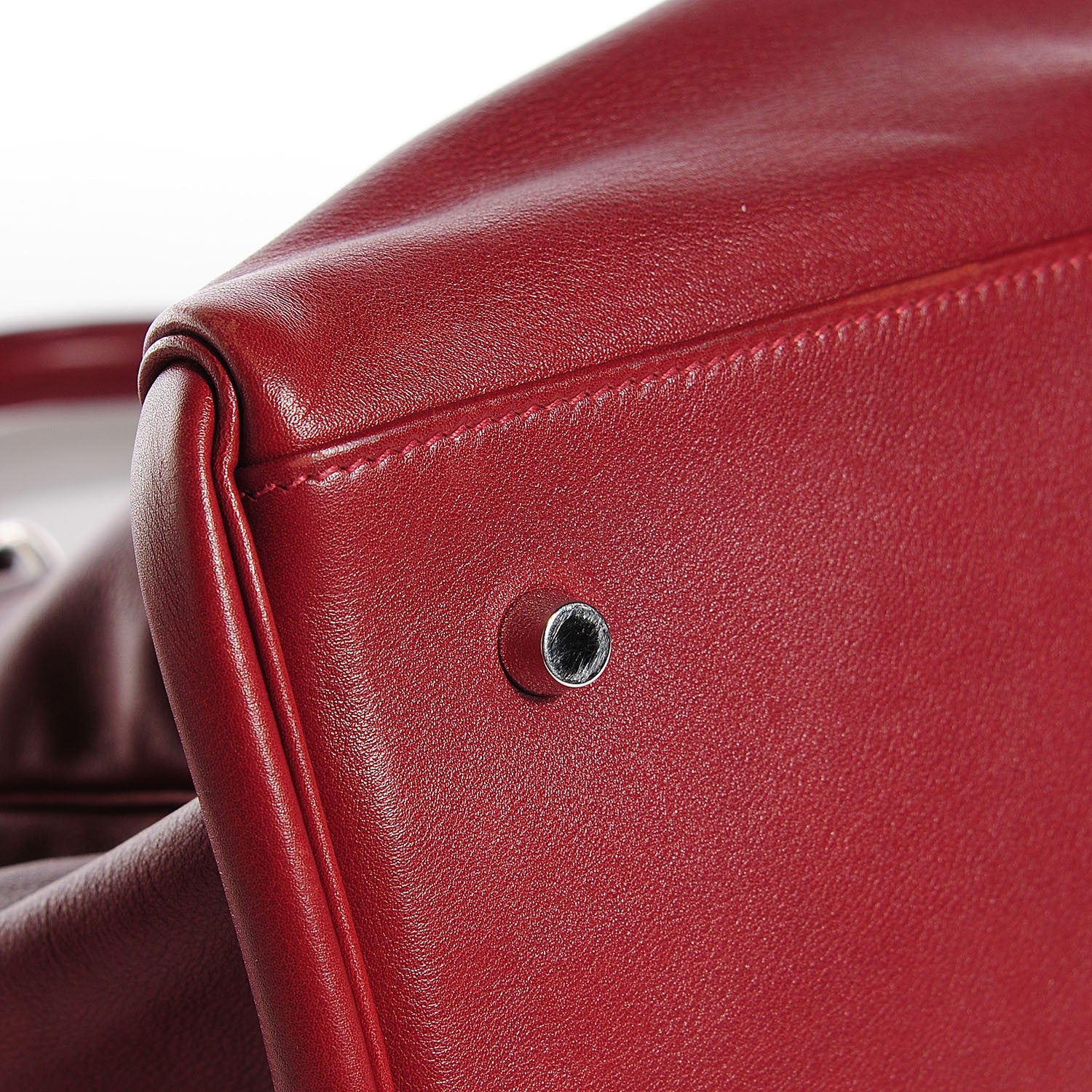Hermes Veau Sikkim Kelly Relax 50 Rouge H 16 of 21