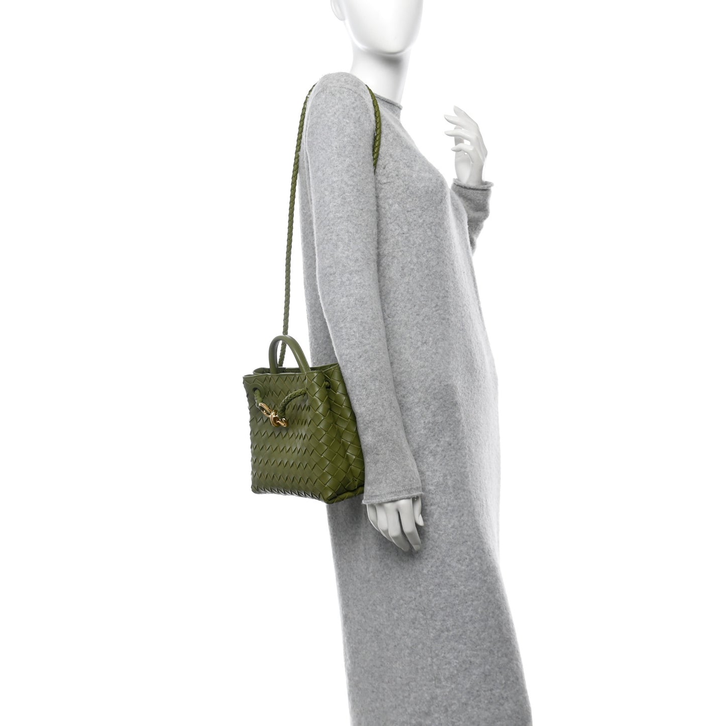 Nappa Intrecciato Small Andiamo Shoulder Bag Matcha