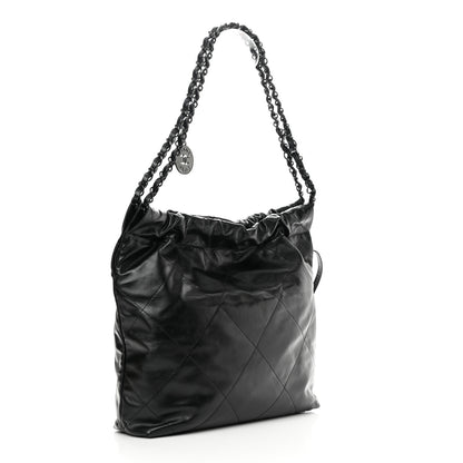 Chanel Shiny Calfskin Quilted Small Chanel 22 So Black 4 of 13