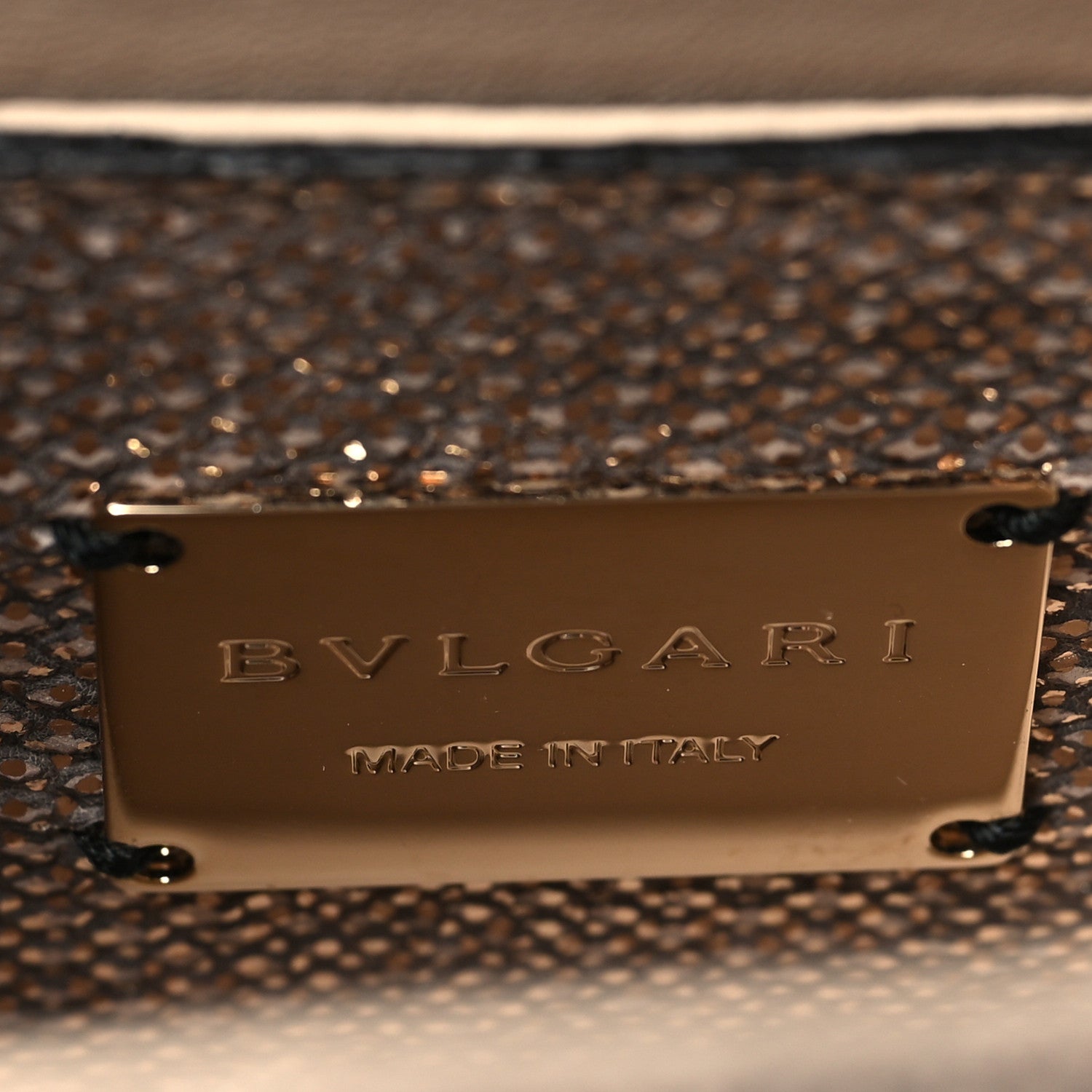 Bulgari Metallic Karung Serpenti Forever Top Handle Gold 1860153