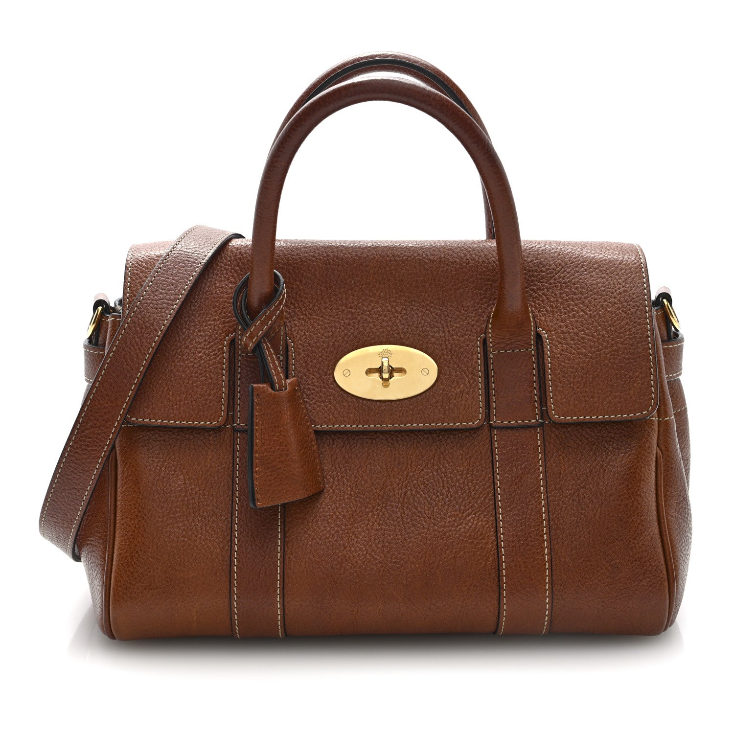 Mulberry Classic Grain Small Bayswater Satchel Oak 1 of 9