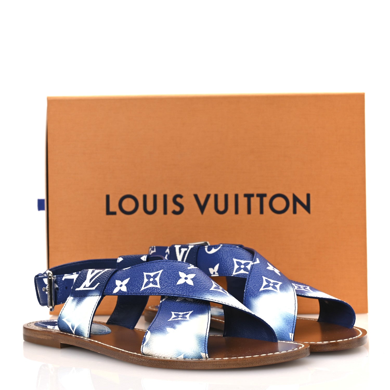 Louis Vuitton Monogram Escale Palma Flat Sandals 40 Blue 11 of 11