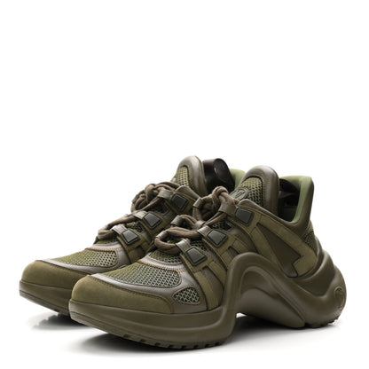 Louis Vuitton Calfskin Technical Nylon LV Archlight Sneakers 38 Green 4 of 9