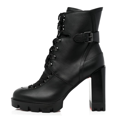 Christian Louboutin Calfskin Macademia 100 Biker Platform Boots 40.5 Black 1 of 12