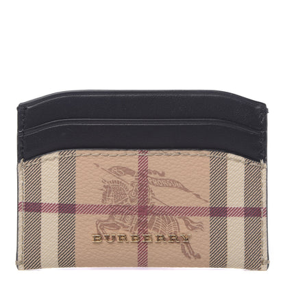 Burberry Soft Grain Calfskin Haymarket Check Izzy Card Case Black 1 of 6