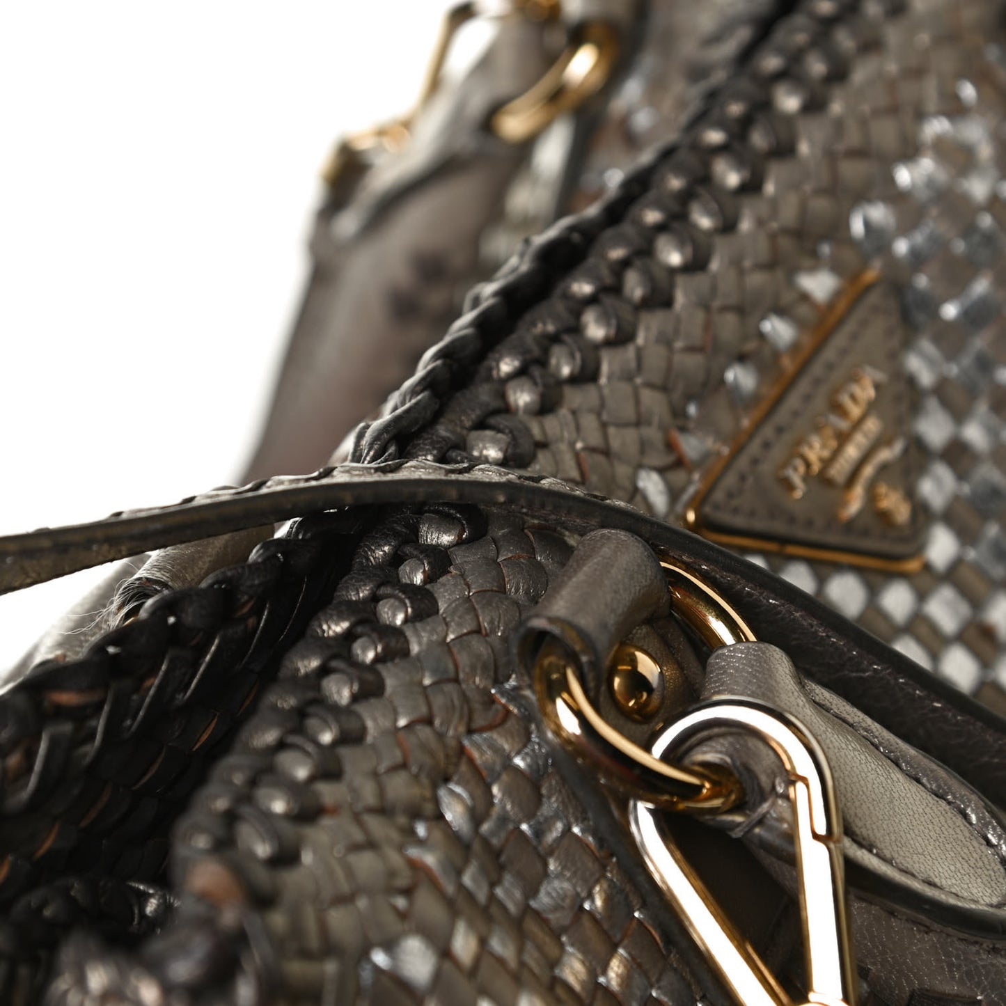 Goatskin Woven Medium Tote Moro