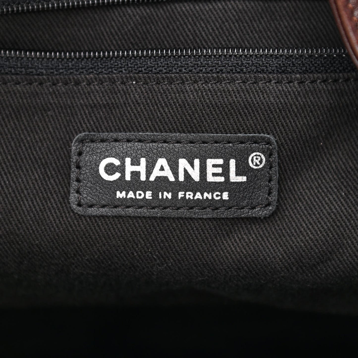 Calfskin Drawstring CC Bucket Bag Dark Brown