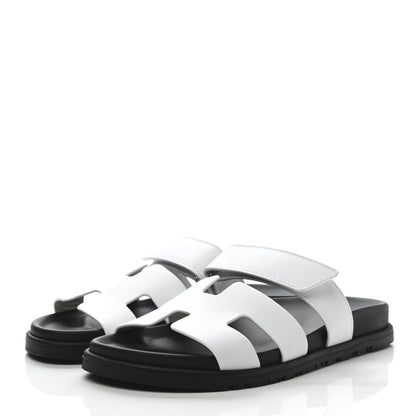 Hermes Calfskin Womens Chypre Sandals 39 White 3 of 9