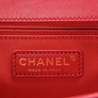 Chanel Lambskin Quilted Jumbo Mademoiselle Chic Flap Red 6 of 7