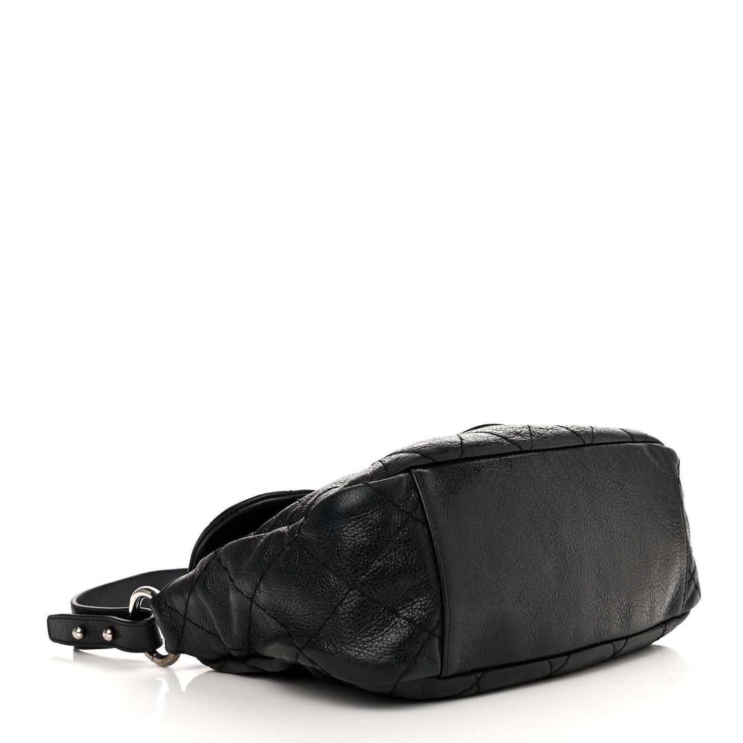Glazed Calfskin Stitched On The Road Flap Black
