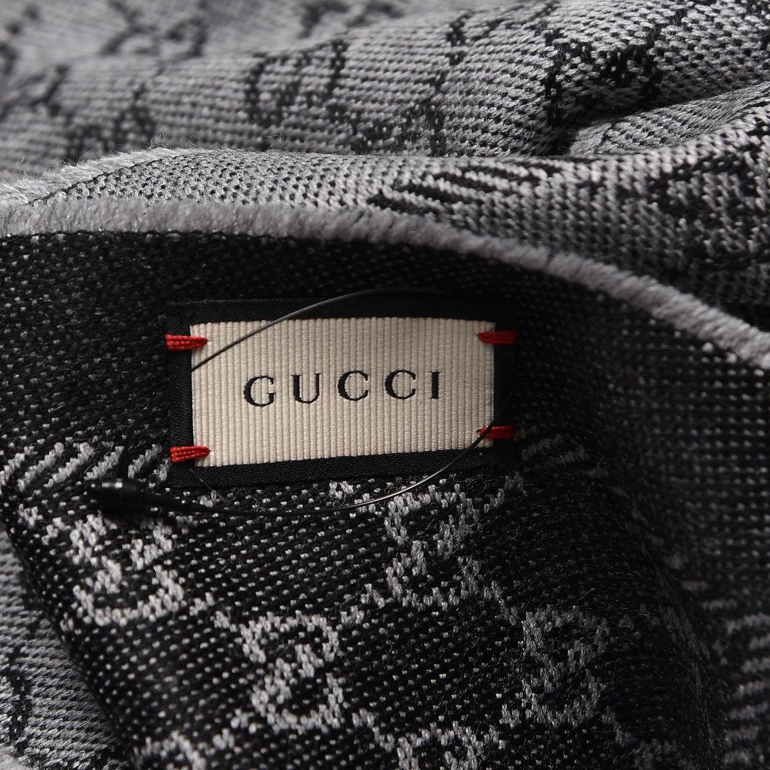 Gucci Wool Monogram Fringe Scarf Anthracite 5 of 5