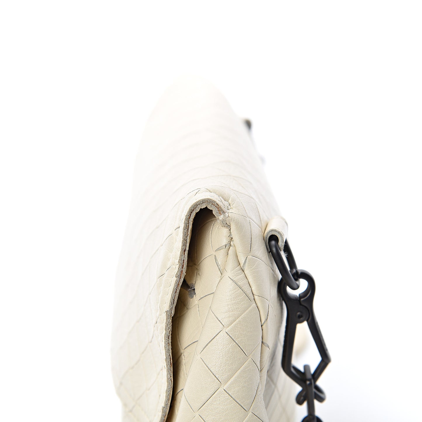 Nappa Intrecciato Mini Chain Messenger Bianca