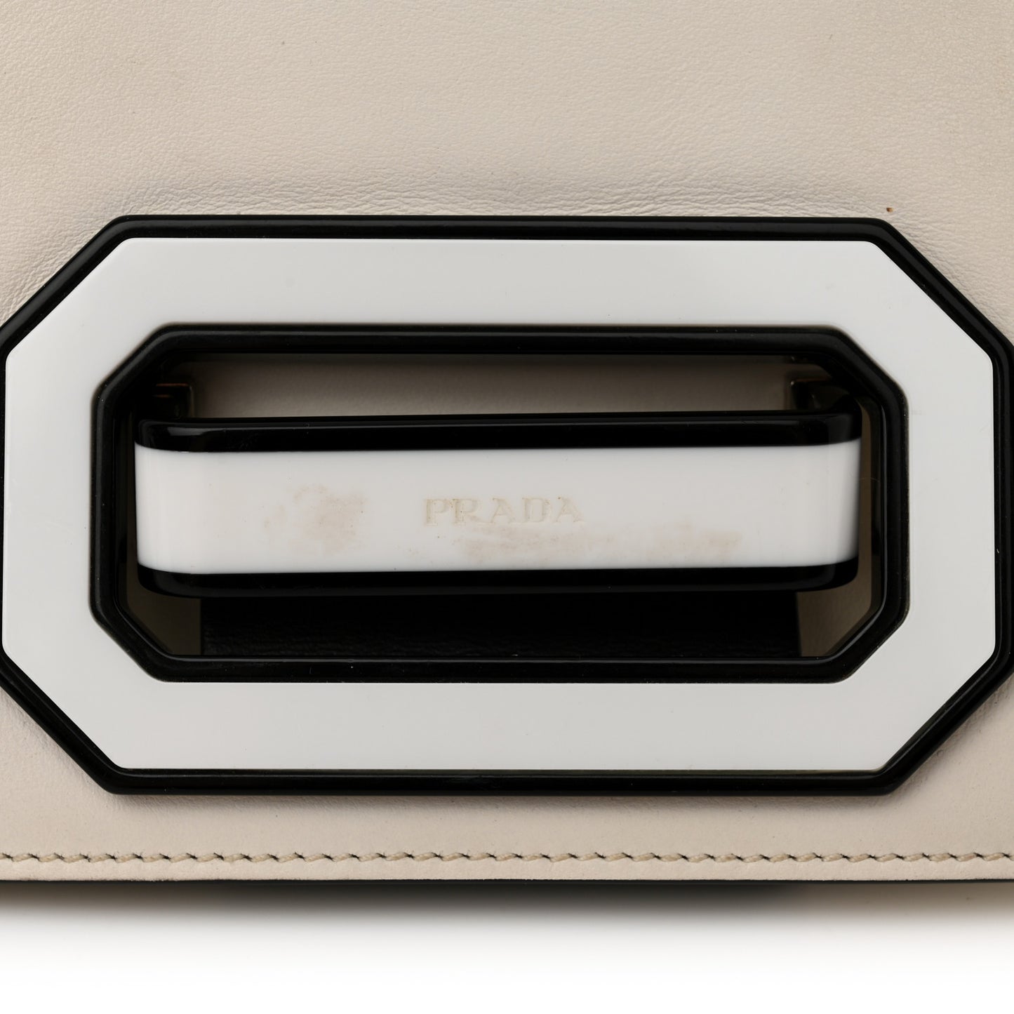 City Calf Plex Ribbon Bag White Black