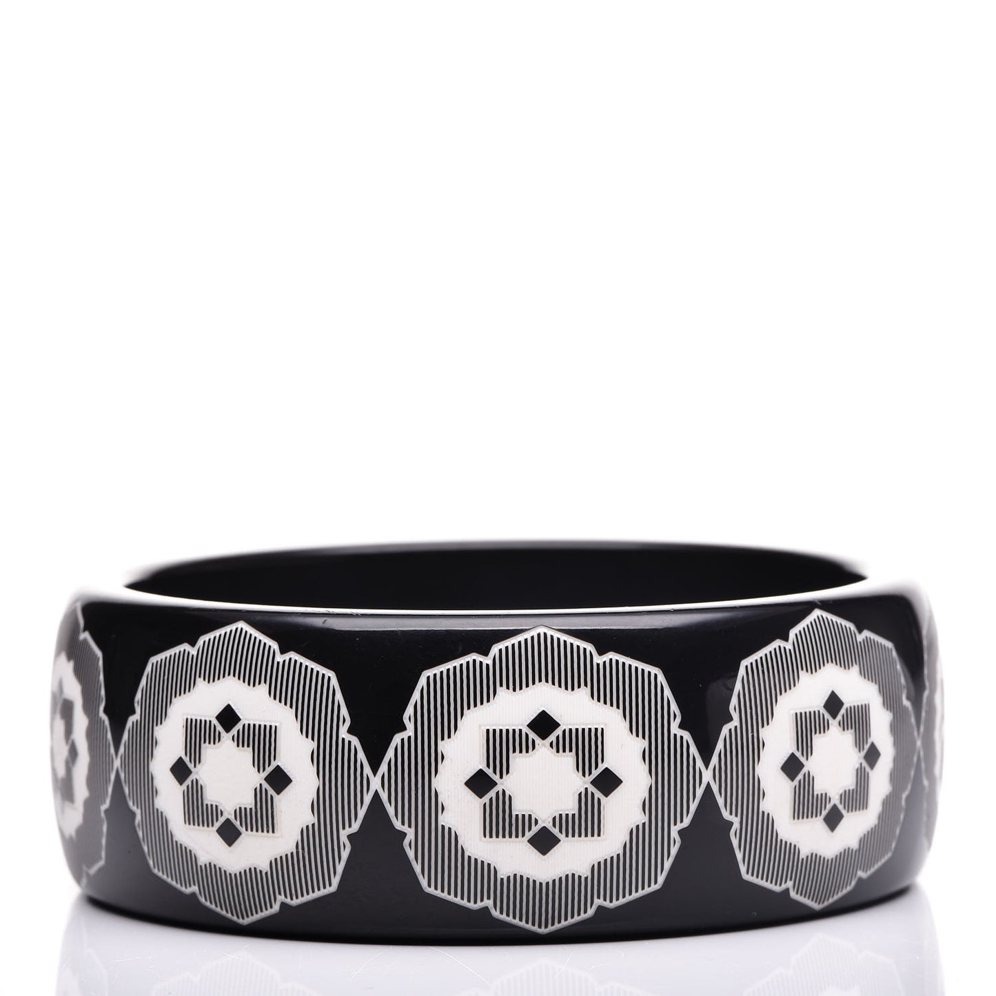 Resin Paloma Picasso Zellige Bangle Bracelet Black