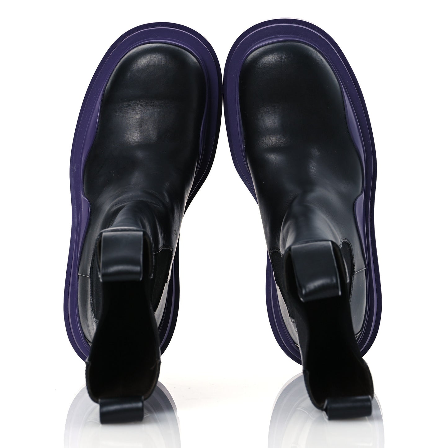Calfskin The Tire Chelsea Boots 38 Black Plum