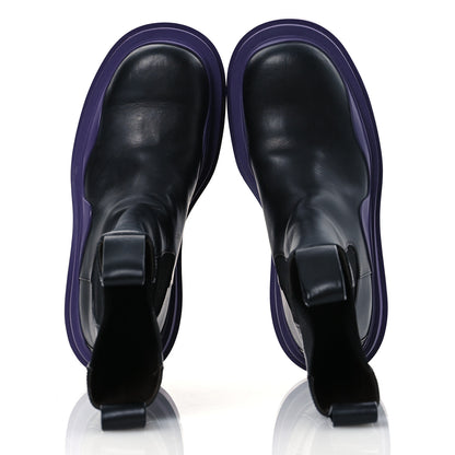 Bottega Veneta Calfskin The Tire Chelsea Boots 38 Black Plum 2 of 13