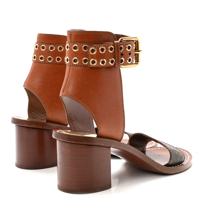 Louis Vuitton Calfskin Monogram Passenger Sandals 37 Cognac 5 of 10
