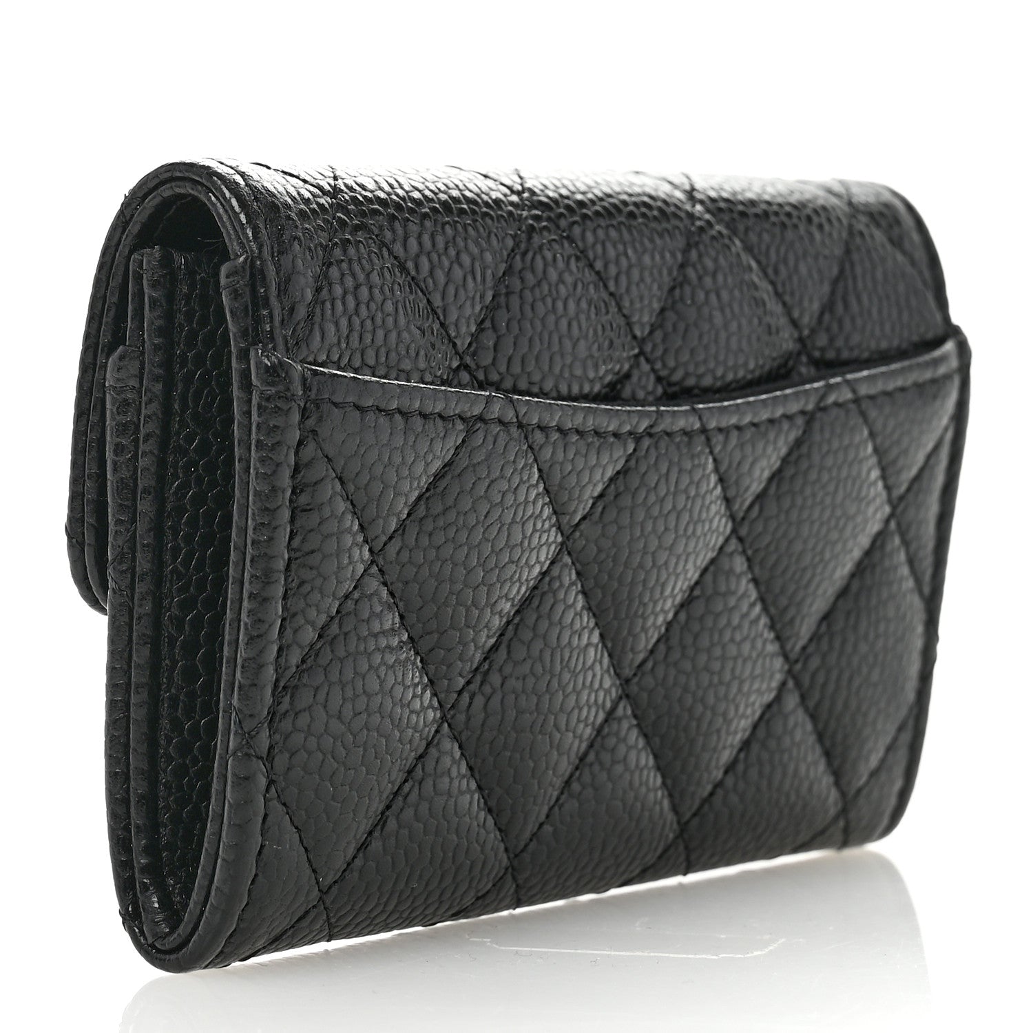 Chanel Caviar Quilted Flap Card Holder Wallet Black 3 of 9