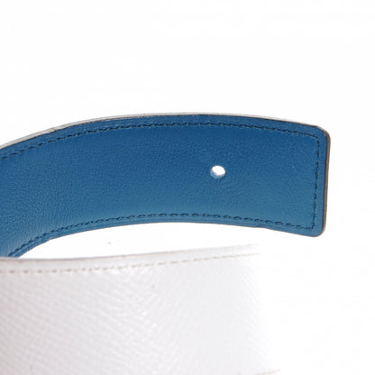 Hermes Epsom Swift Reversible 32mm Belt Strap 110 White Blue Jean 4 of 6