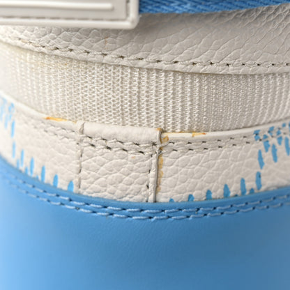 Louis Vuitton Calfskin Damier Mens Rivoli High Top Sneakers 8 Blue 11 of 12
