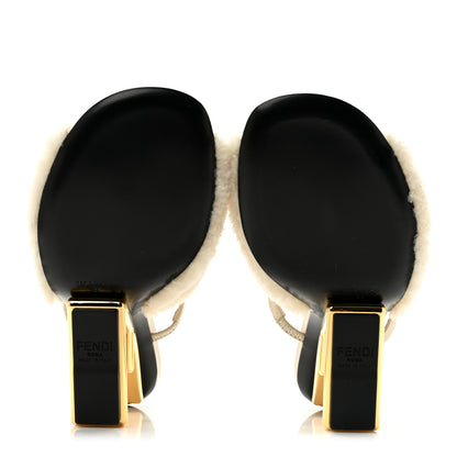 Fendi Nappa Shearling First 95mm Slide Sandals 36 Latte 6 of 9