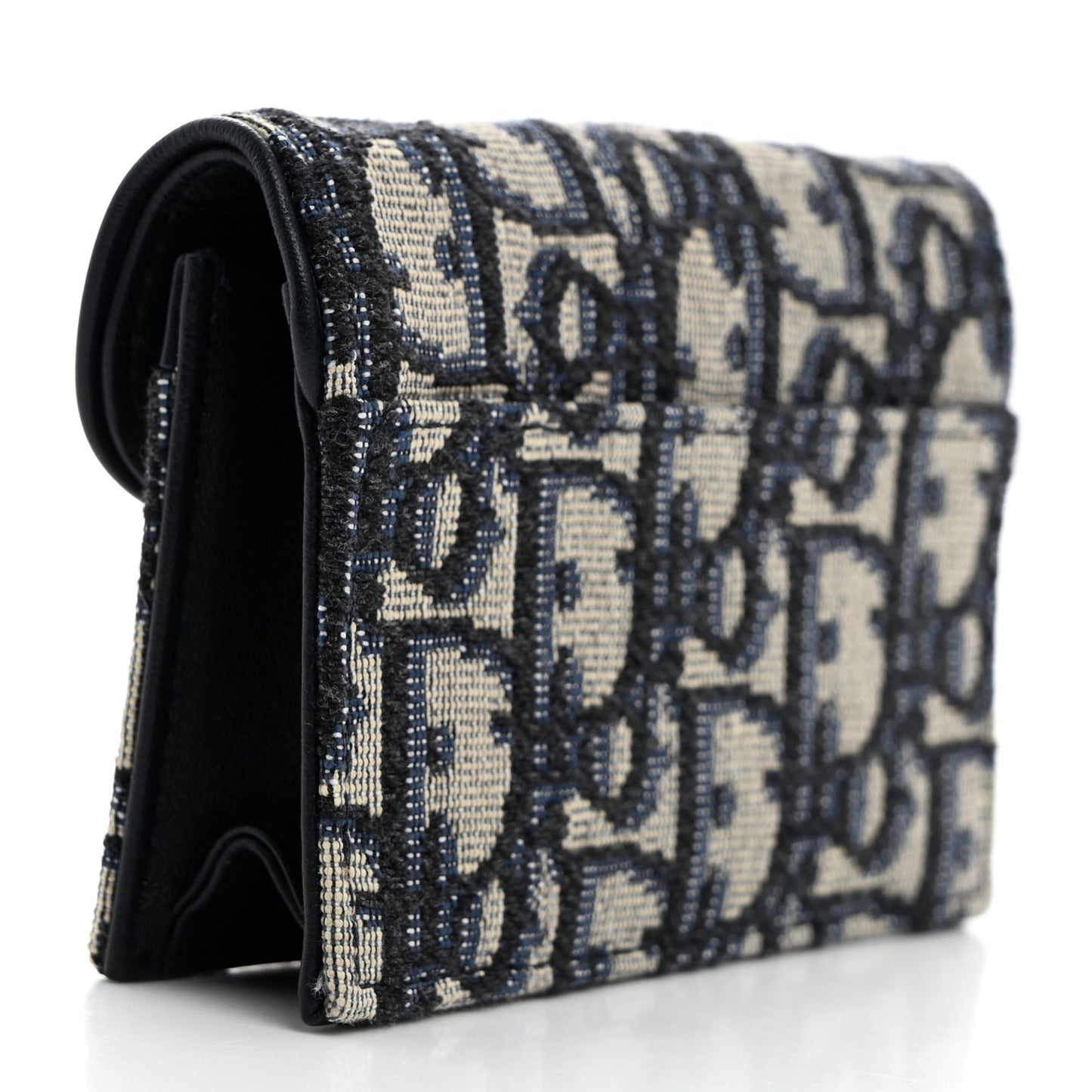 Oblique Saddle Card Holder Blue