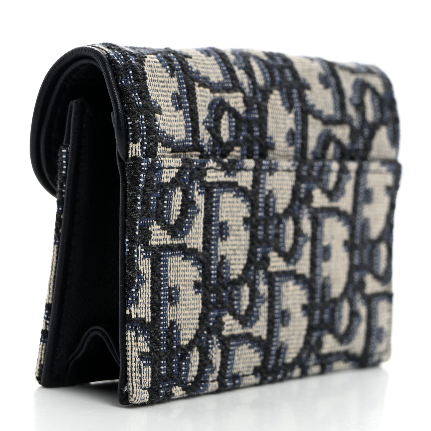 Christian Dior Oblique Saddle Card Holder Blue 3 of 8
