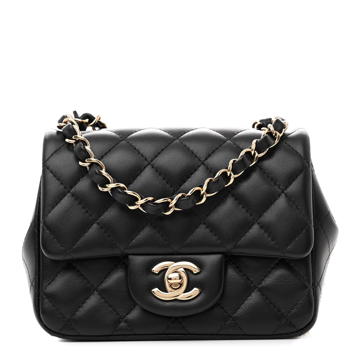 Chanel Lambskin Quilted Mini Square Flap Black 1 of 11