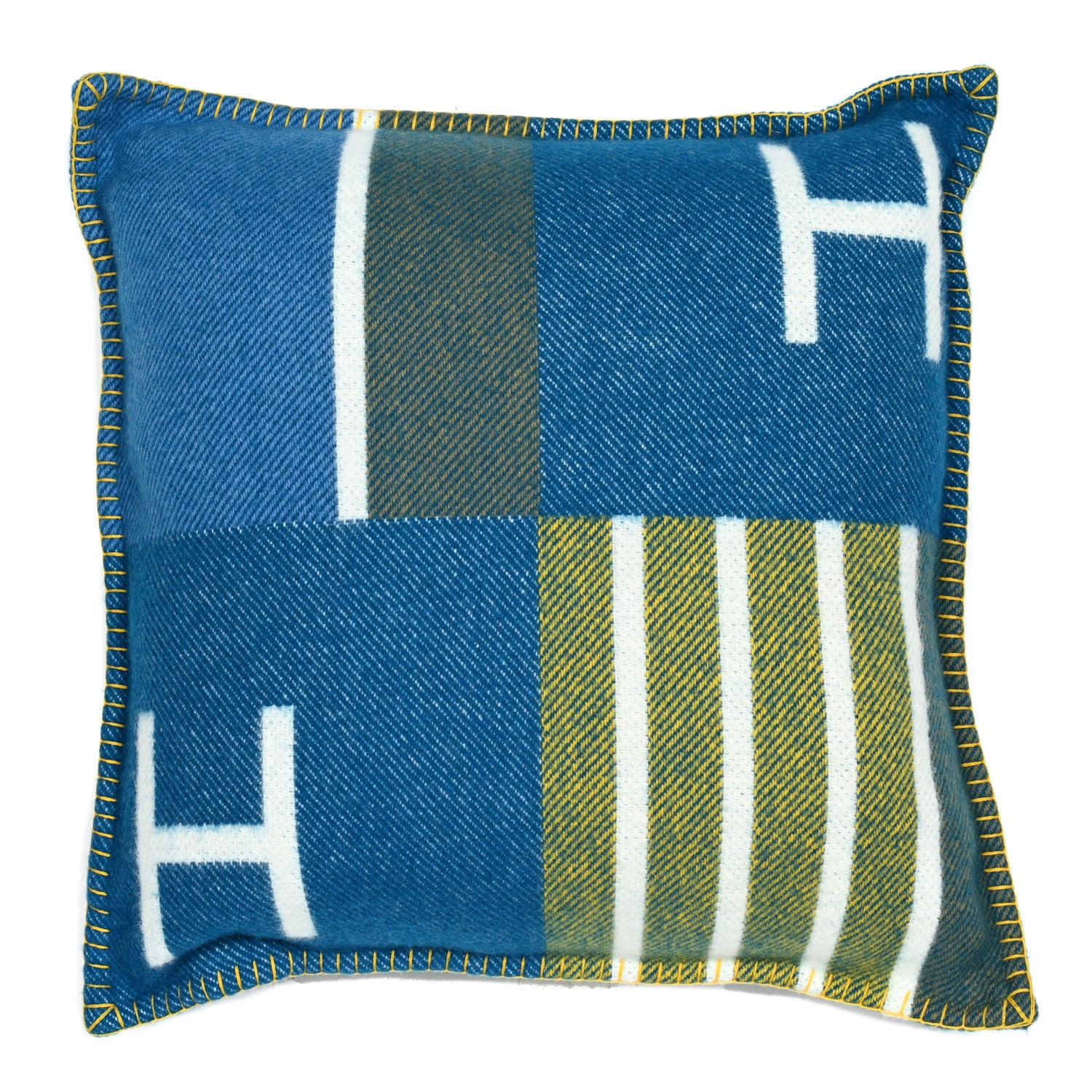 Hermes Wool Cashmere Avalon Vibration Pillow PM Outremer 1 of 3