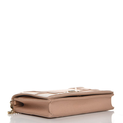 Christian Dior Grained Calfskin Diorama Wallet on Chain Pouch Nude 4 of 9