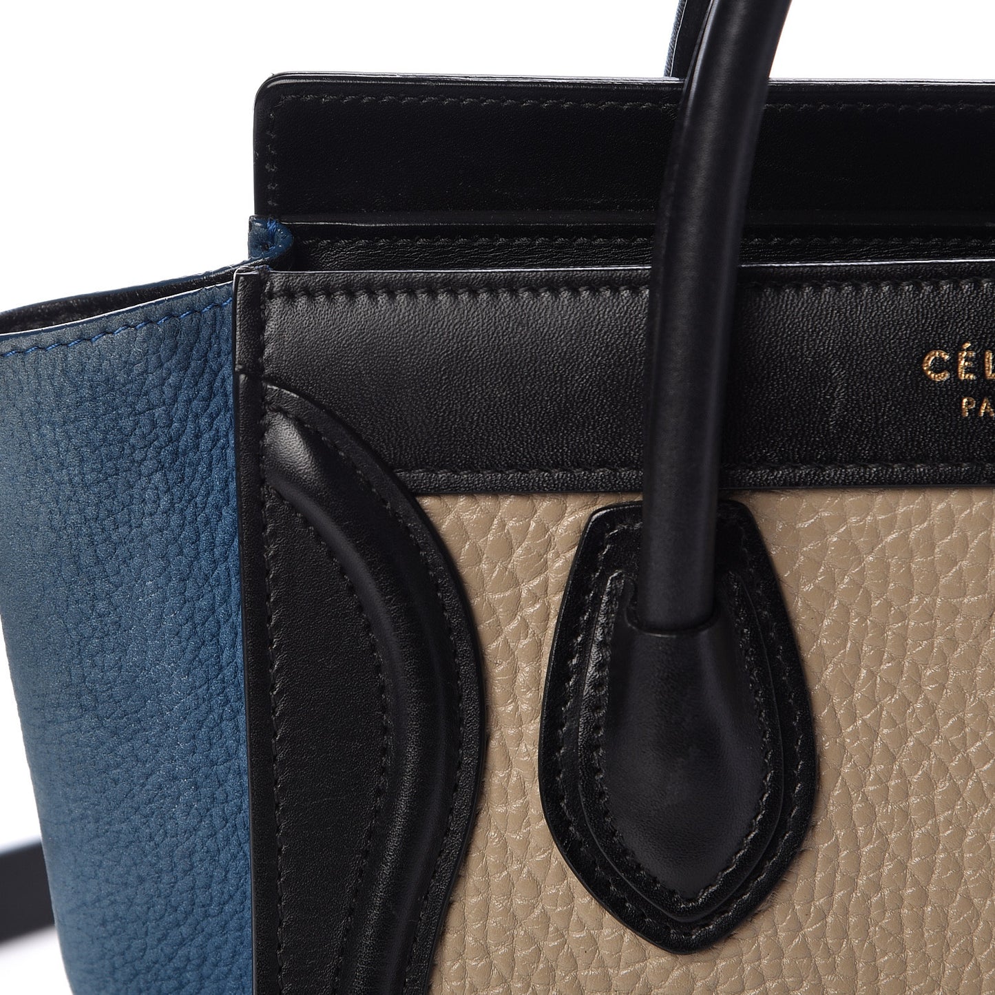 Bullhide Calfskin Nano Tri-Color Luggage Light Taupe
