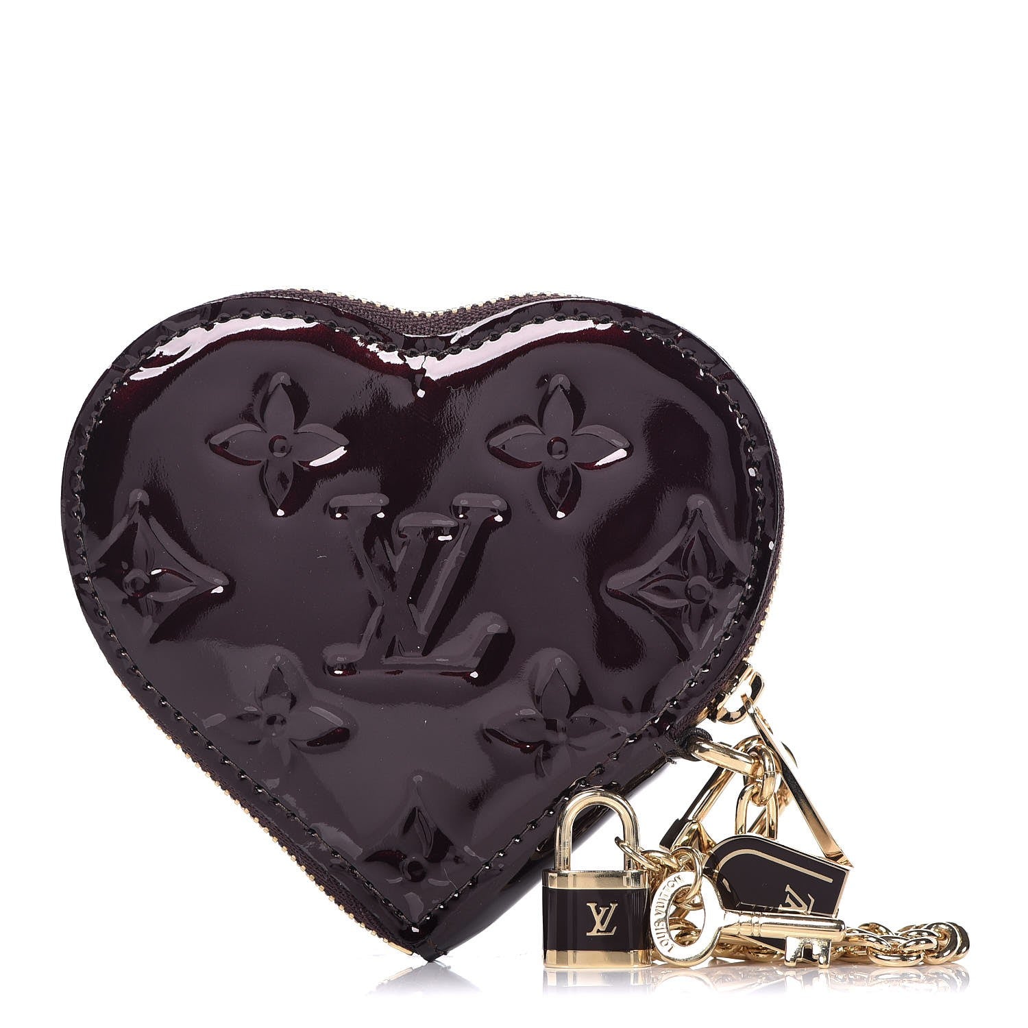 Louis Vuitton Vernis Coeur Heart Coin Purse Amarante 1 of 7