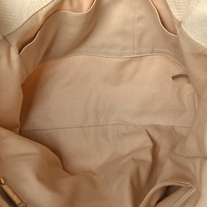 Chanel Straw Raffia Calfskin Striped Small Deauville Tote Beige 5 of 9