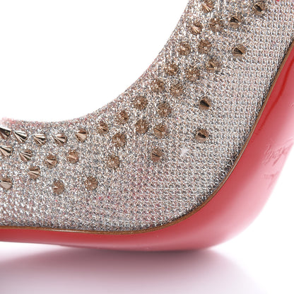Christian Louboutin Glitter Studded Escarpic 100 Pumps 40 Colombe Metal 9 of 9