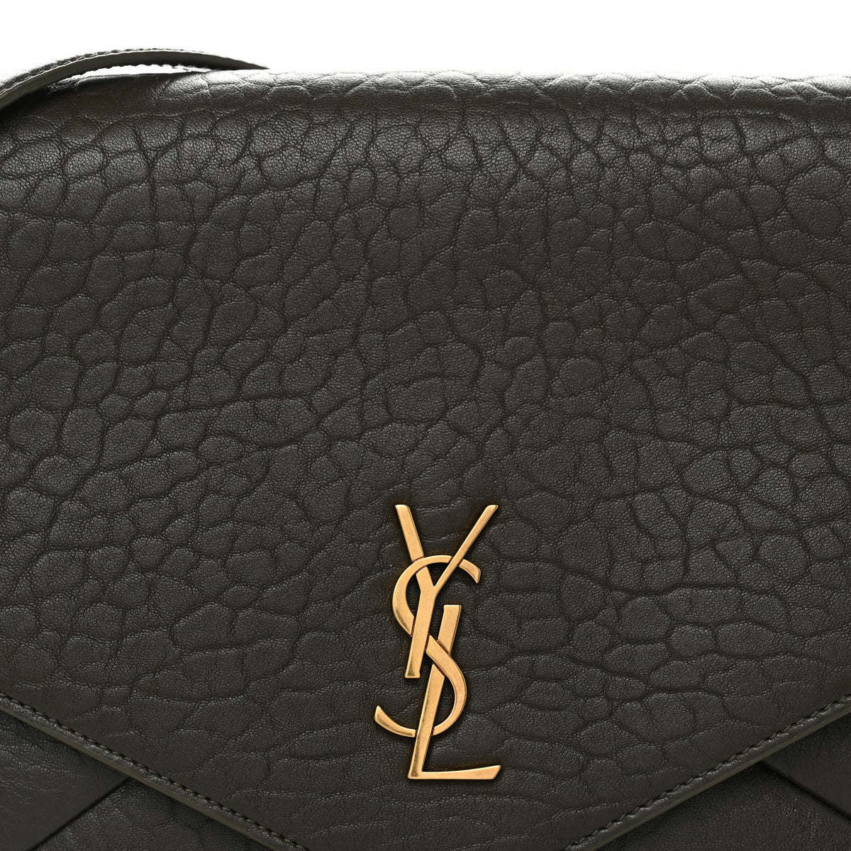 Saint Laurent Grained Lambskin Large Cassandre Chain Pouch Light Musk 8 of 10