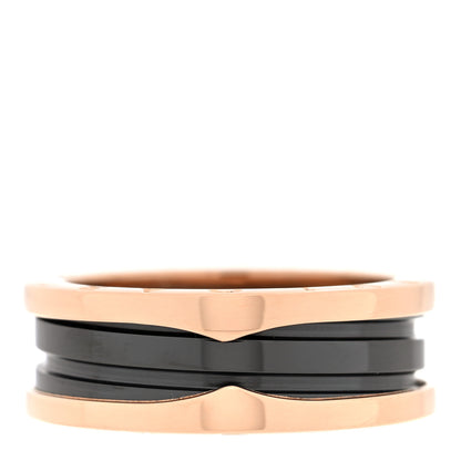 Bulgari 18K Rose Gold Black Ceramic B.Zero1 Two-Band Ring 62 10 1 of 4