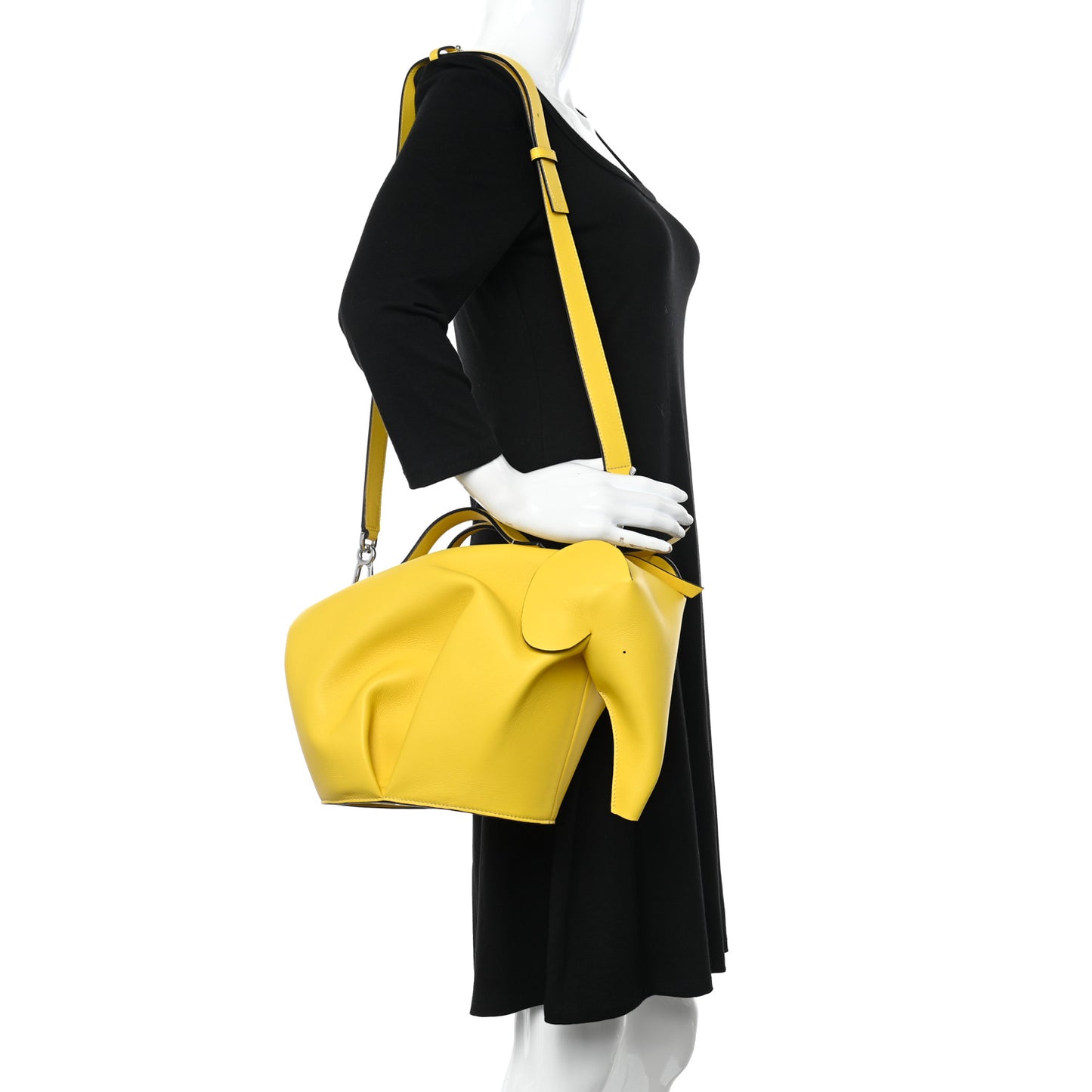Calfskin Large Elephant Crossbody Bag Yellow
