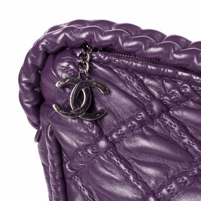 Chanel Quilted Lambskin Hidden Chain Hobo Purple 6 of 9