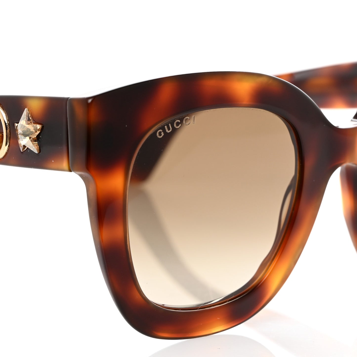 Round Frame Star Sunglasses GG0208S Tortoise