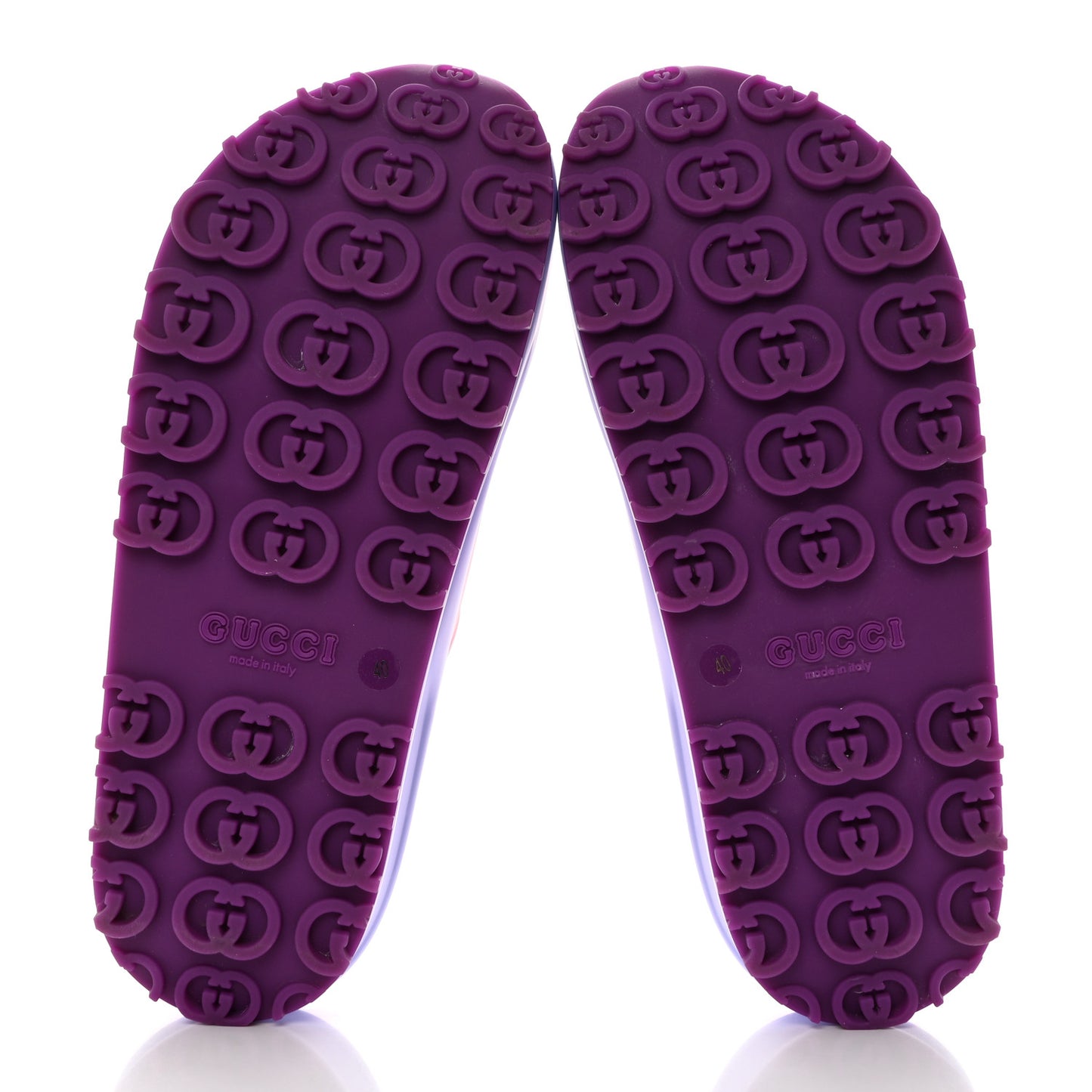 Soft Rubber Womens Interlocking G Platform 42mm Slide Sandals 40 Sugar Pink