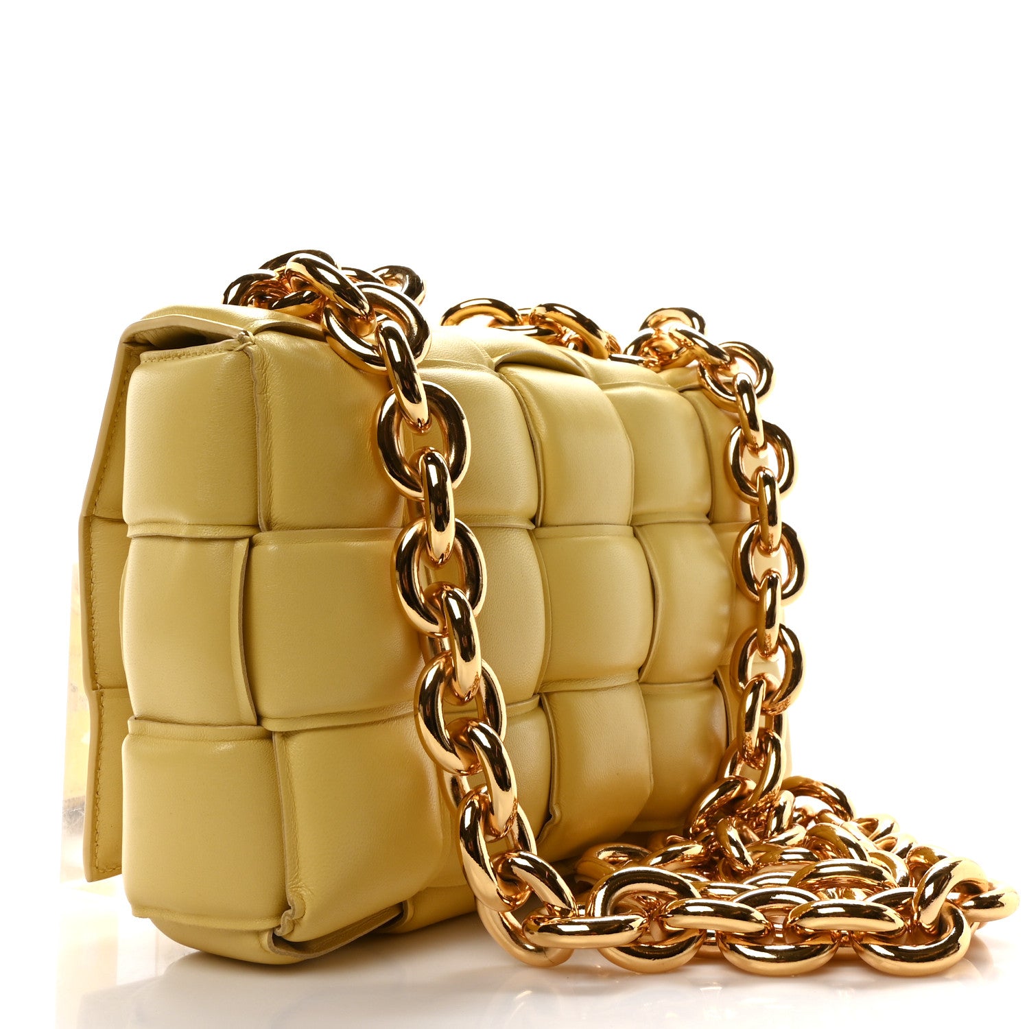 Bottega Veneta Lambskin Maxi Intreccio Padded Chain Cassette Crossbody Bag Corn 3 of 9