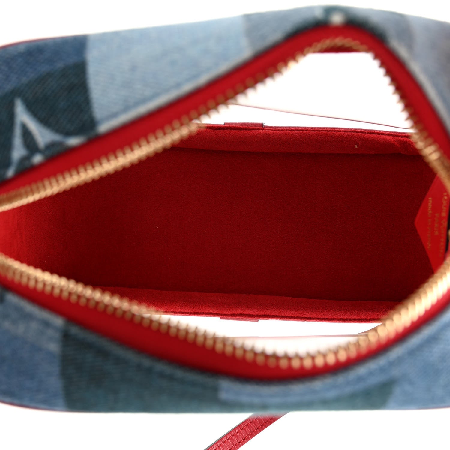 Louis Vuitton Denim Damier Monogram Patchwork PVC Beach Pouch Blue Rouge 5 of 9