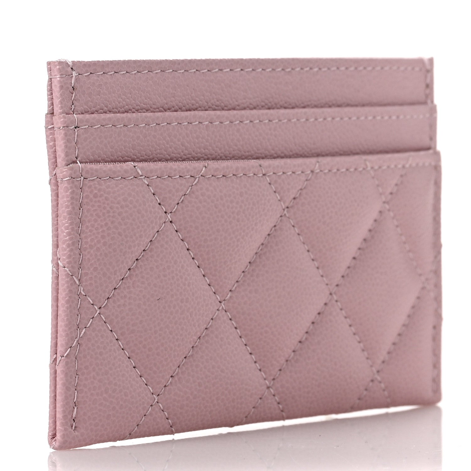 Chanel Caviar Quilted Studded CC Card Holder Light Pink 3 of 9