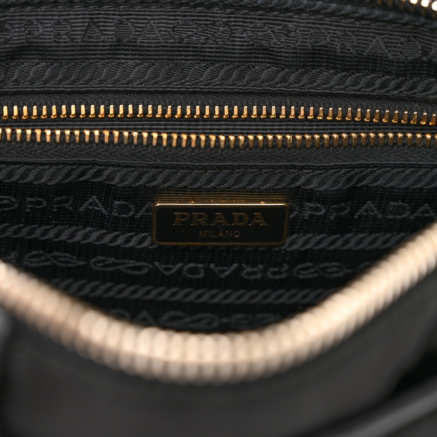 Prada Tessuto Nylon Saffiano Crossbody Bag Black 6 of 15