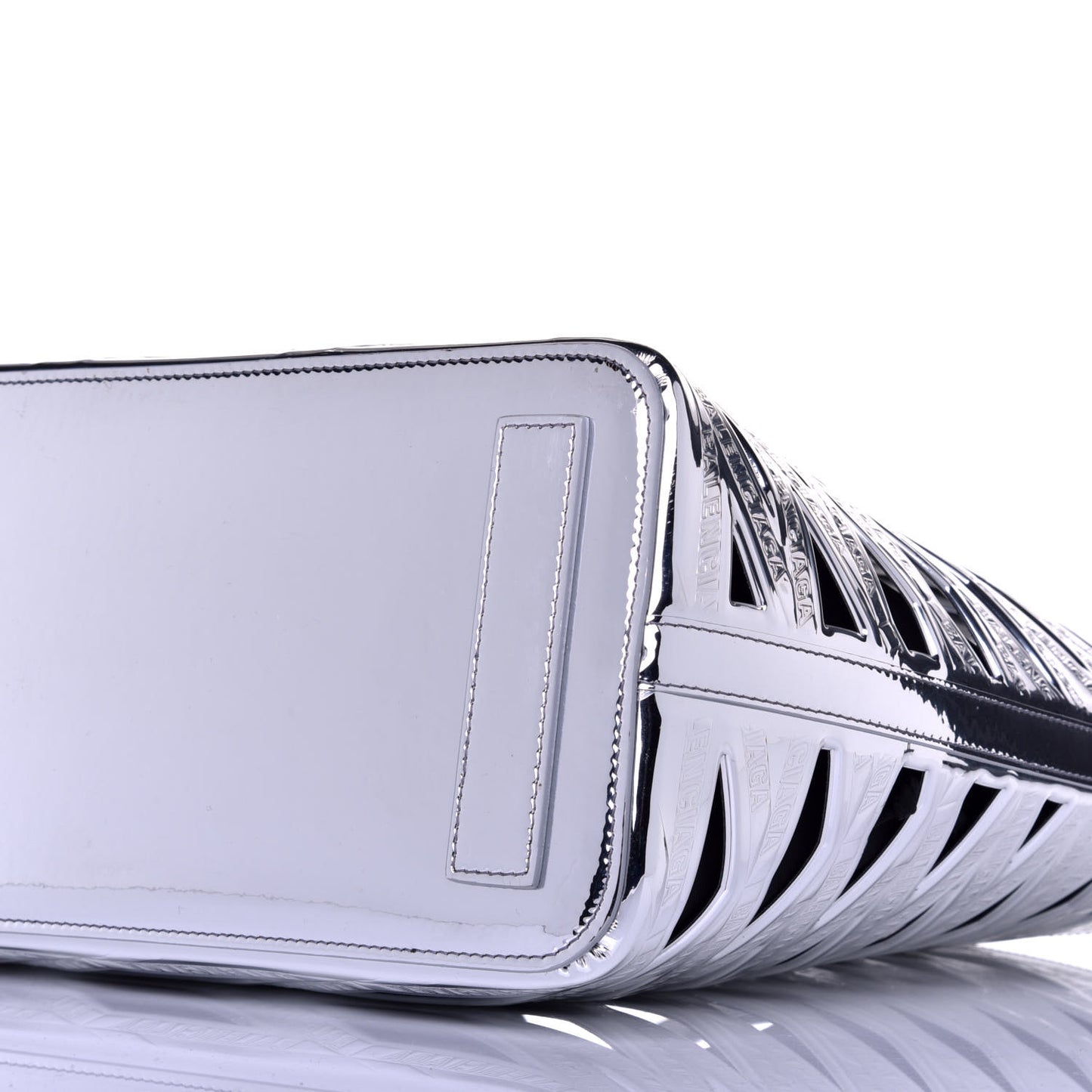 Metallic Calfskin Neo Basket Tote Silver