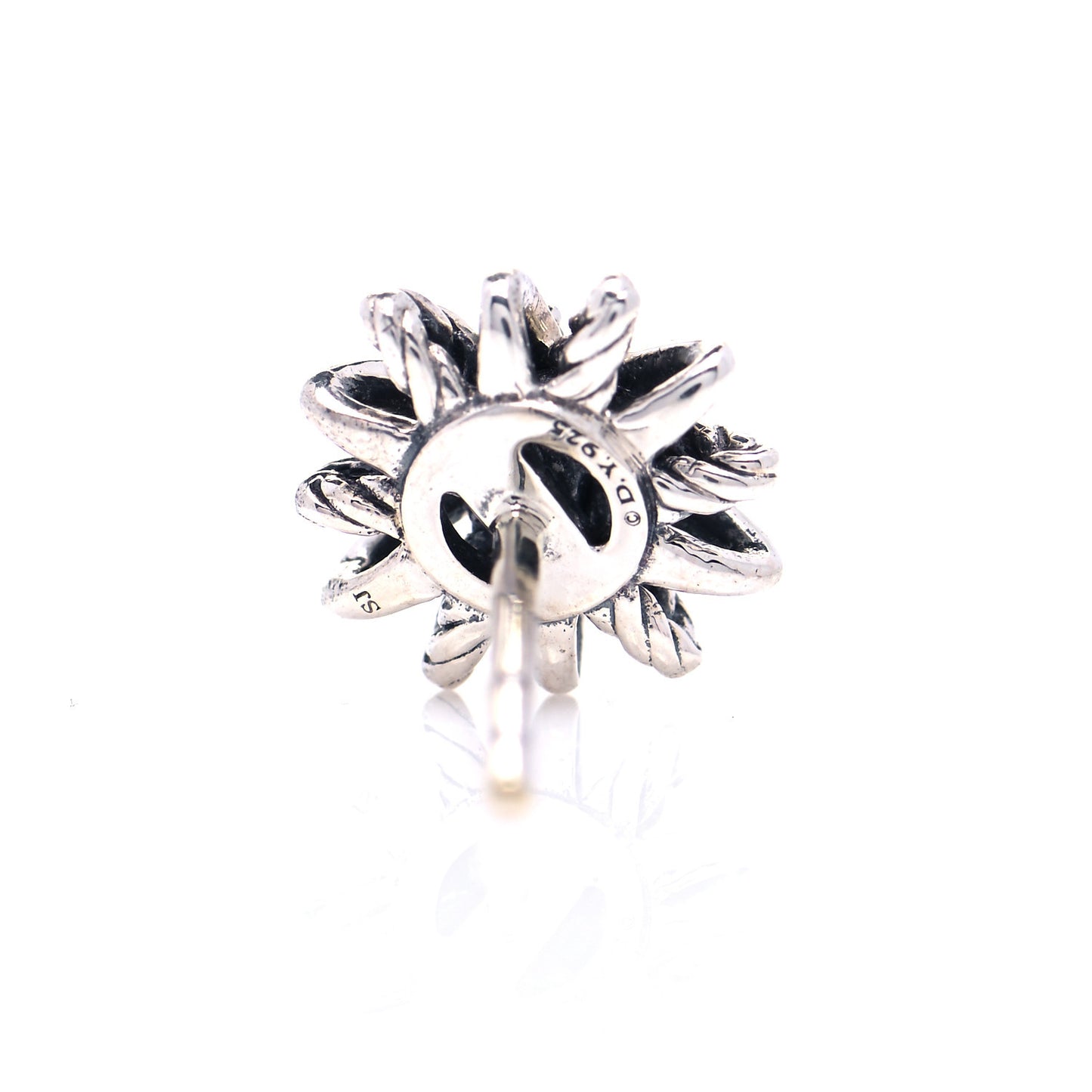 Sterling Silver Diamond 10mm Starburst Earrings