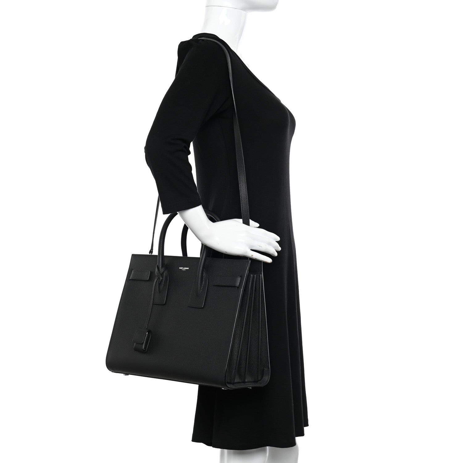 Saint Laurent Grained Calfskin Small Sac De Jour Black 2 of 10